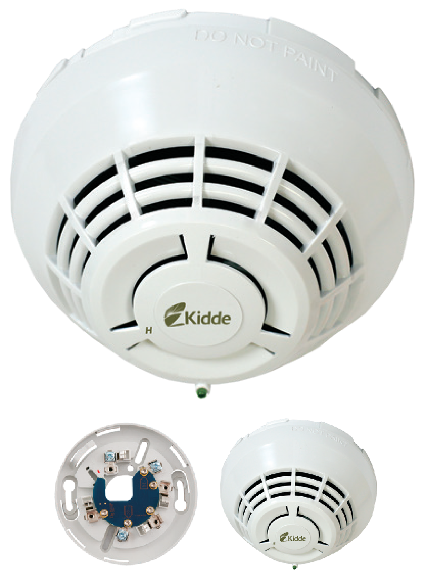 Addressable heat detector Kidde K1-HFD-K1-BS lengkap dengan base terminal